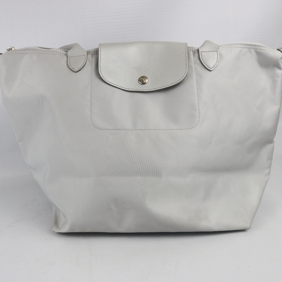 Longchamp Handbags - Longchamp 'Large Le Pilage Neo” Tote Silver